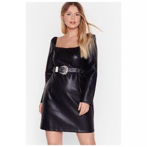 Nasty Gal - Size 20 - Little Black Faux Leather Dress
